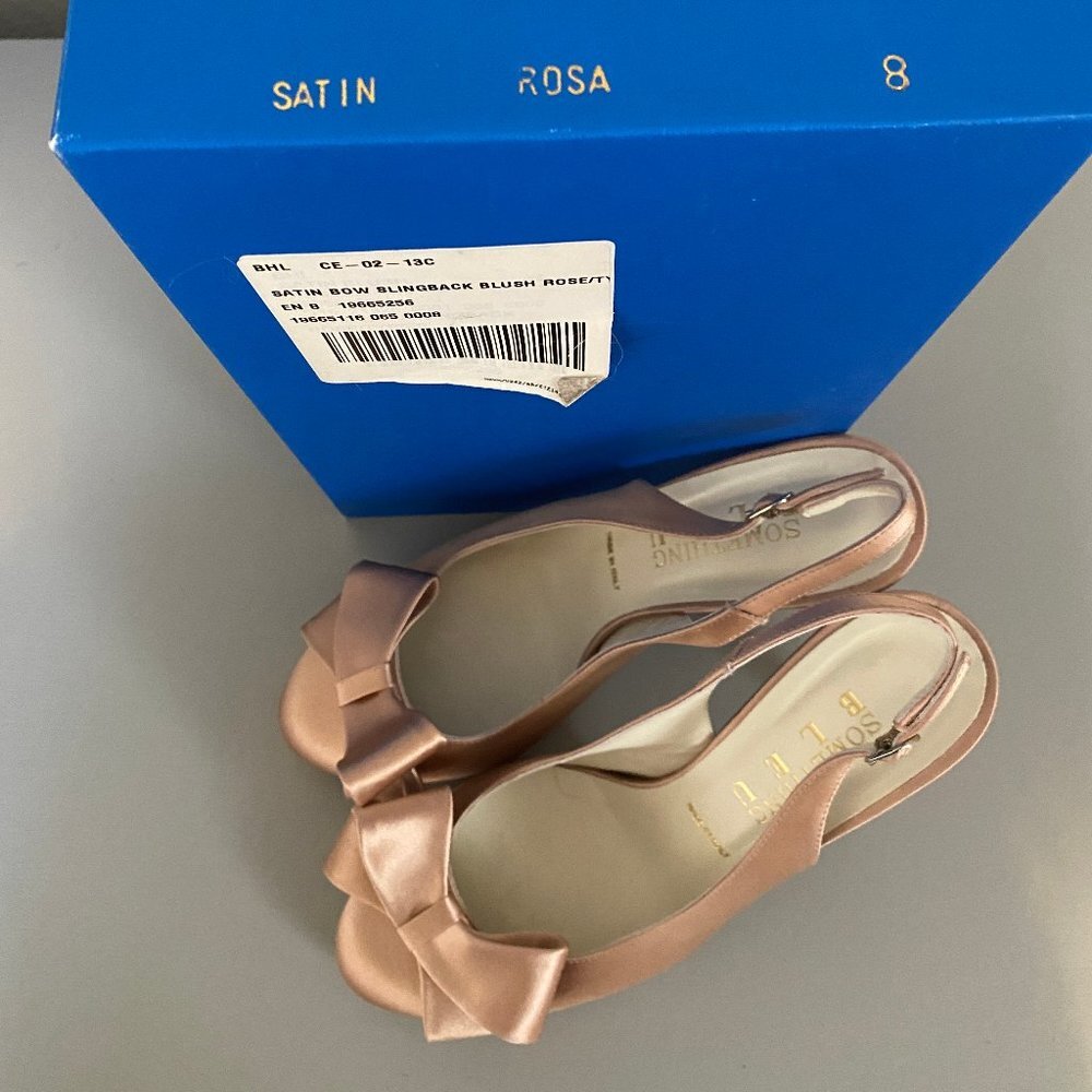 NEW in Box BHLDN Peachy Pink Bow-Topped Slingbacks - Picture 7 of 8